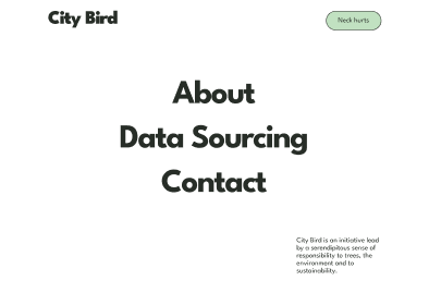 City Bird — Wireframe of the menu